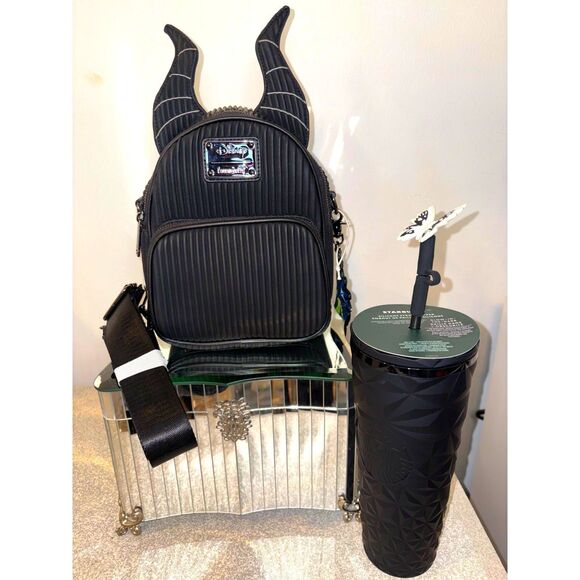 Disney Maleficent Convertible Backpack & Starbucks Midnight Glow Cup –NWT Bundle main image 5